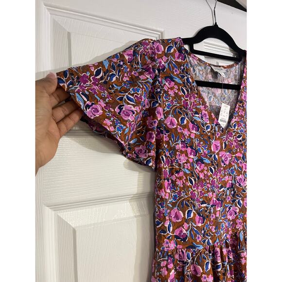 NWT J. Crew Women 8 Flutter Sleeve Tiered Midi Dress Floral Whimsical Cottage - Picture 6 of 13